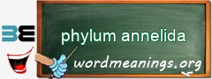 WordMeaning blackboard for phylum annelida
